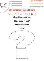 q-consonant-sound-song-worksheet